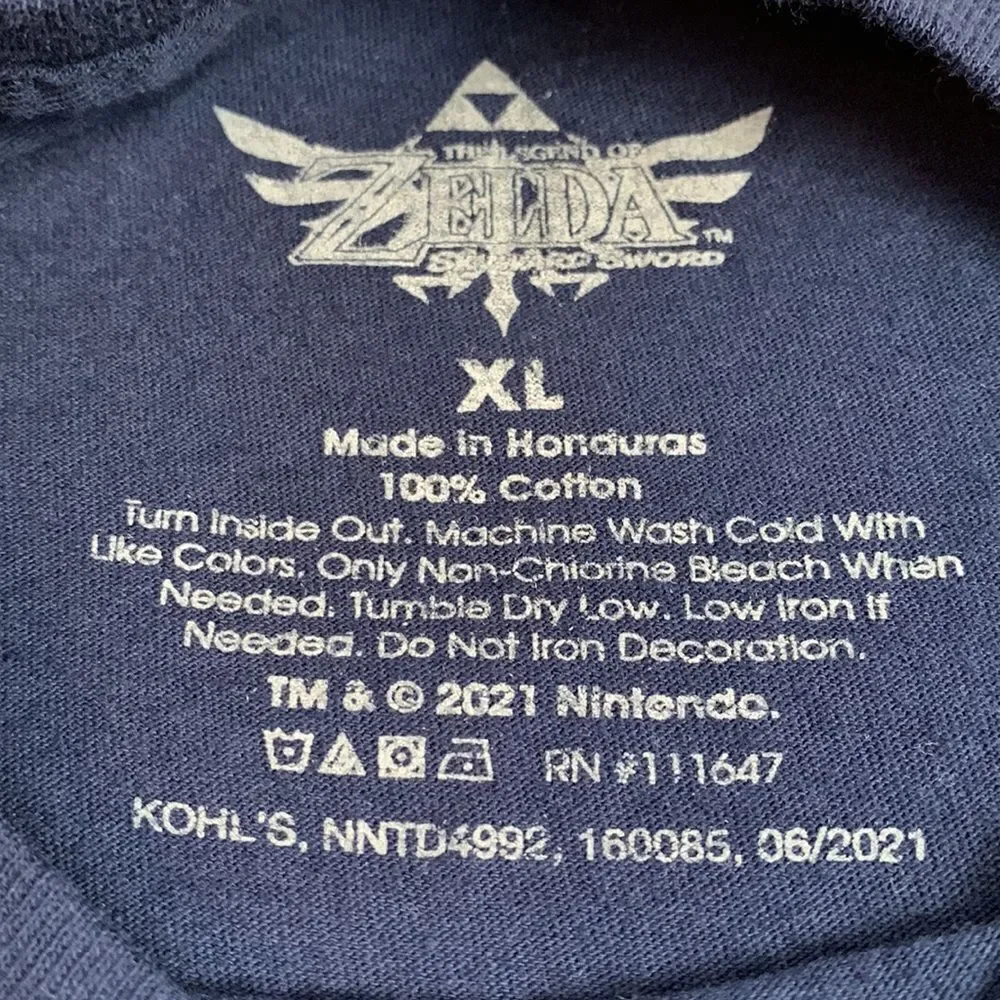 The Legend of Zelda Game Anime Graphic T-Shirt XL Unisex Navy Blue - Picture 4 of 5